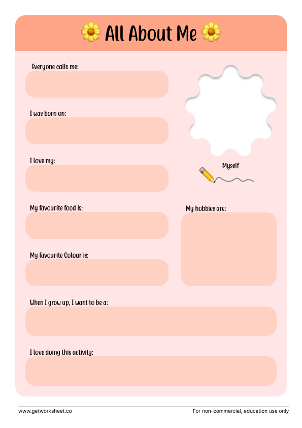 All about me worksheet pdf